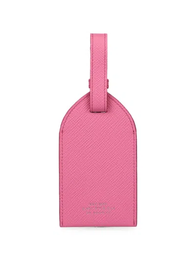 Smythson 파나마 조절식 여행용 캐리어 태그 In Pink