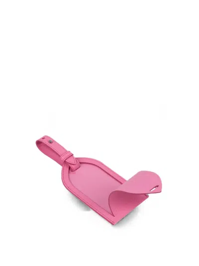 Smythson 파나마 조절식 여행용 캐리어 태그 In Pink