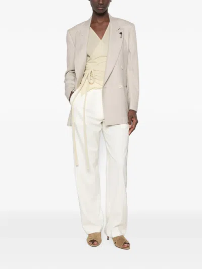 Lardini Houndstooth-pattern Double-breasted Blazer In Neutral