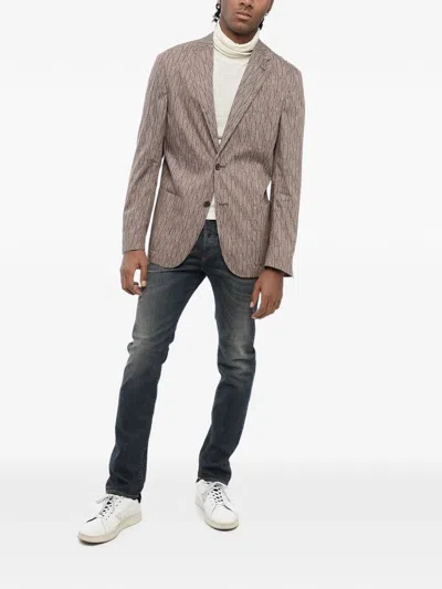 Corneliani Single-breasted Patch-pocket Blazer In Neutral