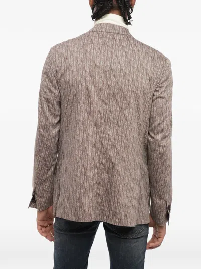 Corneliani Single-breasted Patch-pocket Blazer In Neutral
