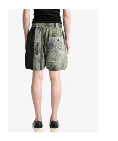 Ziggy Chen Patterned Silk Shorts In Gray