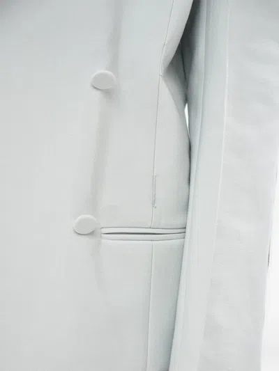 Super Blond Double-breasted Oversized Blazer In Gray