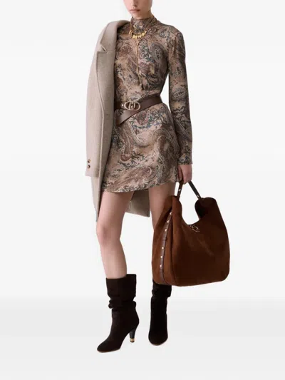 Liu •jo Printed Satin Mini Dress In Multi