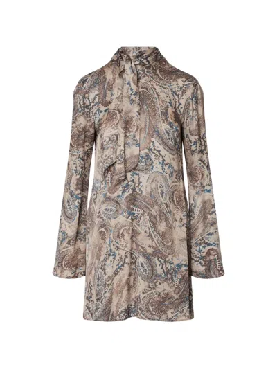 Liu •jo Printed Satin Mini Dress In Multi
