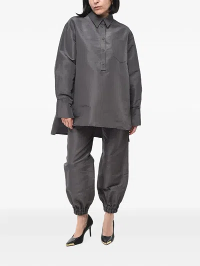 Super Blond Val Silk Blouse In Gray