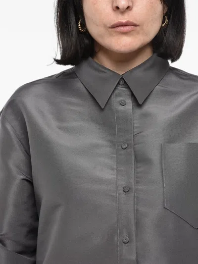 Super Blond Val Silk Blouse In Gray