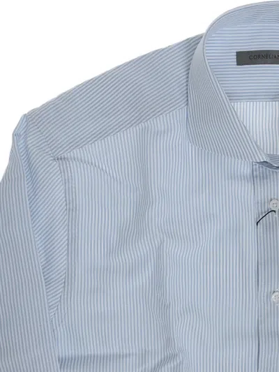 Corneliani Striped Shirt In Blue