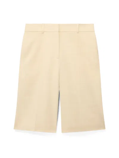 Another Tomorrow Tailored Shorts In Neutral