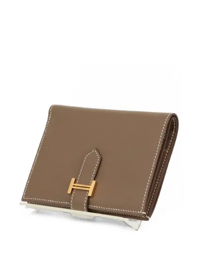Pre-owned Hermes 2021 Bearn Wallet In Neutrals