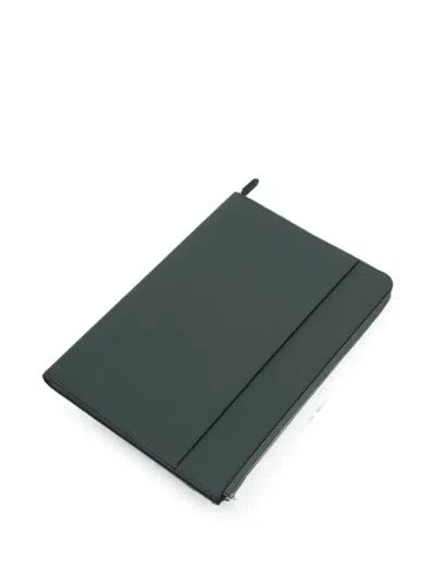 Smythson Large Panama-leather Laptop Case In Green