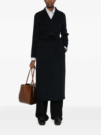S Max Mara Poldo Belted Coat In Blue