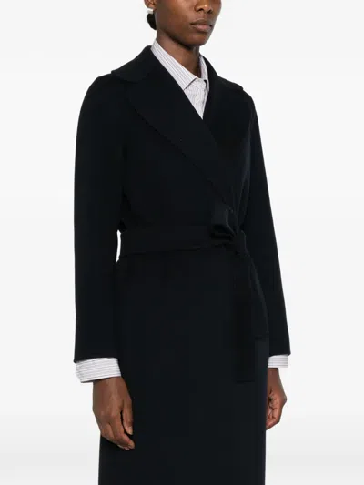 S Max Mara Poldo Belted Coat In Blue