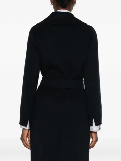 S Max Mara Poldo Belted Coat In Blue