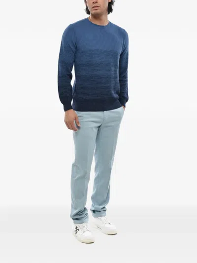 Corneliani Ombré-effect Crew-neck Sweater In Blue