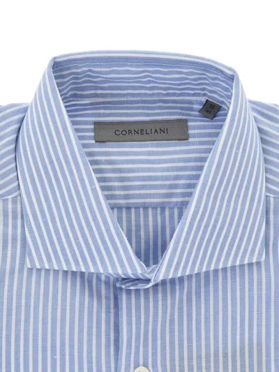Corneliani Striped Shirt In Blue