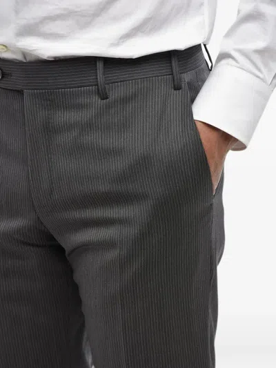 Corneliani Pinstripe-pattern Trousers In Black