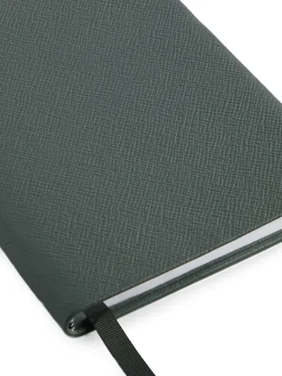 Smythson 첼시 레더 노트 In Green