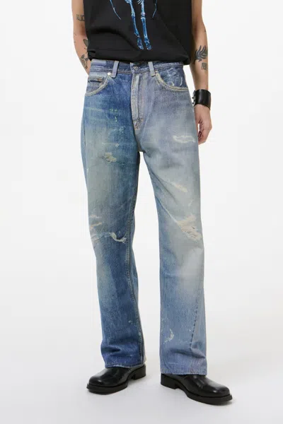 Our Legacy High Waist Boyfriend Jeans With Distressed Finish In Gray