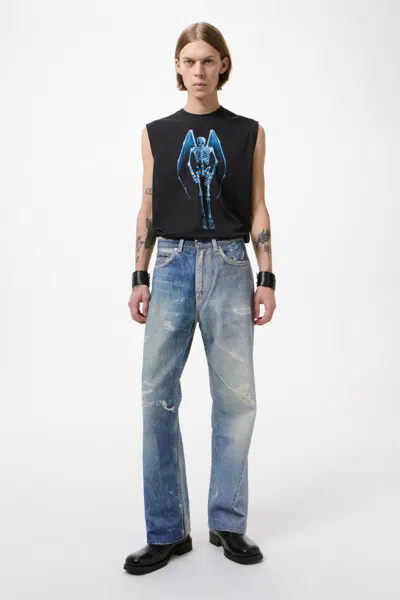 Our Legacy High Waist Boyfriend Jeans With Distressed Finish In Gray