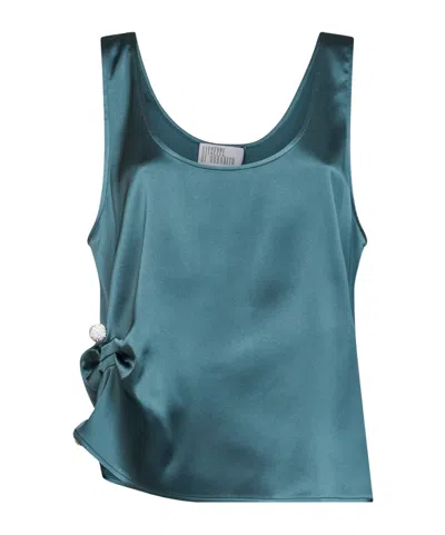 Giuseppe Di Morabito Crystal-embellished Draped Top In Blue