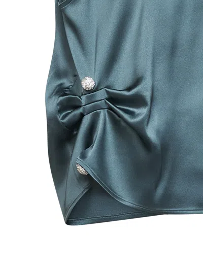 Giuseppe Di Morabito Crystal-embellished Draped Top In Blue