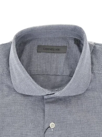 Corneliani Textured-finish Shirt In Blue