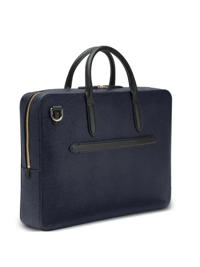 Smythson 파나마 슬림 브리프 케이스 In Blue