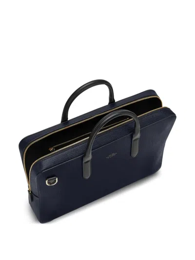 Smythson 파나마 슬림 브리프 케이스 In Blue
