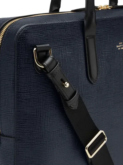 Smythson 파나마 슬림 브리프 케이스 In Blue
