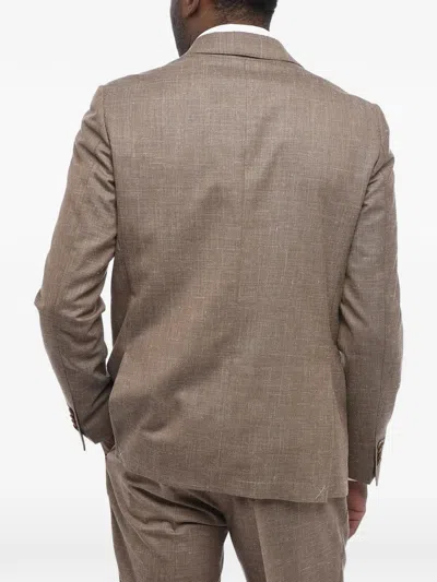 Corneliani Single-breasted Flap-pocket Suit In Brown