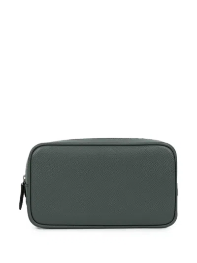 Smythson Panama Logo-print Wash Bag In 绿色