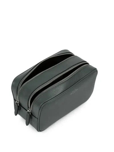 Smythson Panama Logo-print Wash Bag In 绿色
