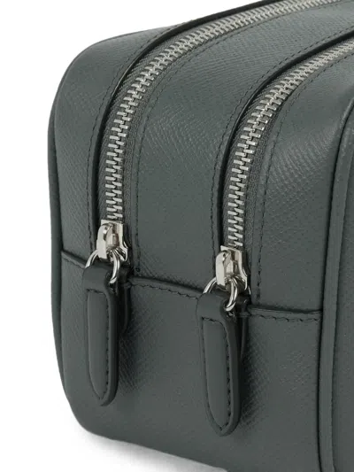 Smythson Panama Logo-print Wash Bag In 绿色