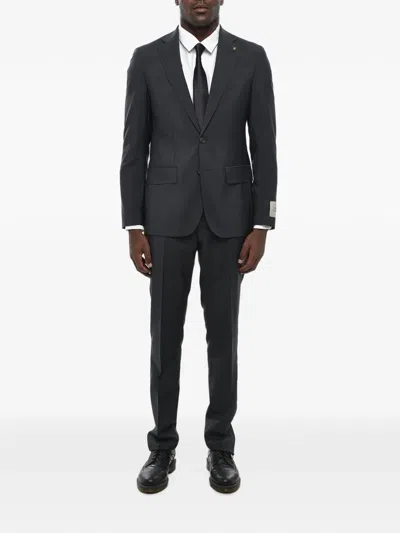 Corneliani Single-breasted Mohair-blend Suit In Black