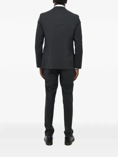 Corneliani Single-breasted Mohair-blend Suit In Black