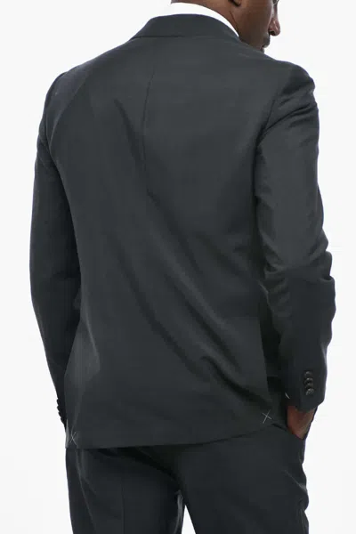 Corneliani Single-breasted Mohair-blend Suit In Black