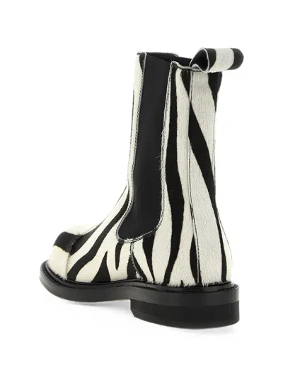 Moschino Zebra Pattern Ankle Boots Elastic Panels In Multi