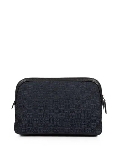 Smythson 스탬프 캔버스 스몰 트래블 파우치 In Yellow