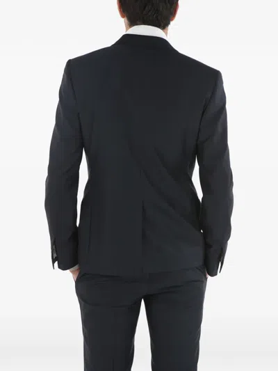 Corneliani Man Suit Midnight Blue Size 44 Virgin Wool In Black