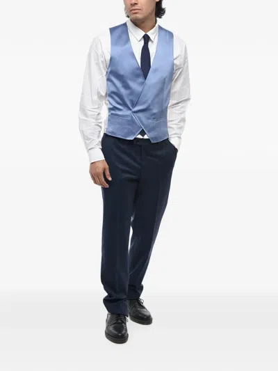 Corneliani Double-breasted Silk Waistcoat In Multi