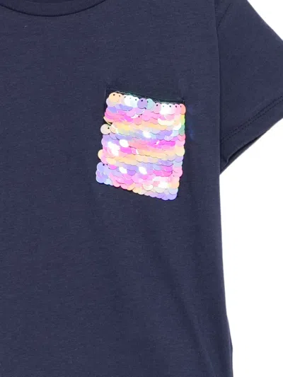 Billieblush Sequinned-pocket T-shirt In Multi