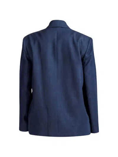 The Sei Double-breasted Denim Jacket In Blue