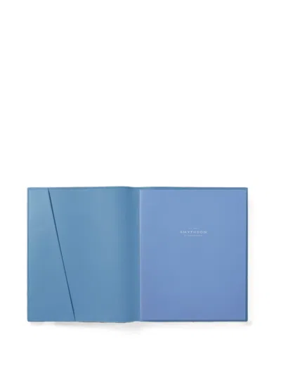 Smythson Soho Leather Notebook In Blue