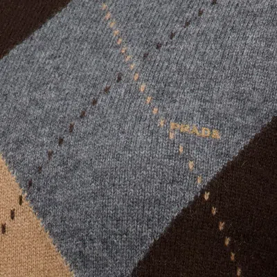 Prada Argyle-knit Sweater In Multi