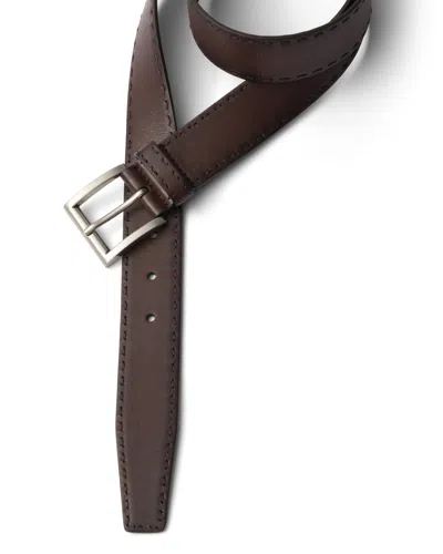 Prada Antiqued Leather Belt In Coffee