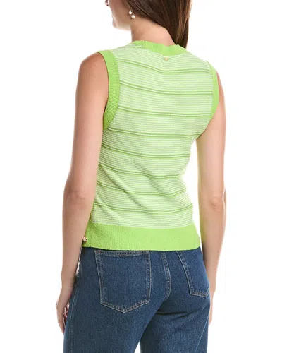 St John St. John Wool-blend Side Placket Tank Top In Green