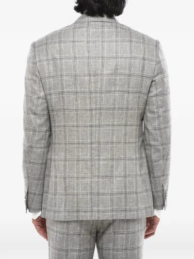 Corneliani Single-breasted Checked Suit In Gray