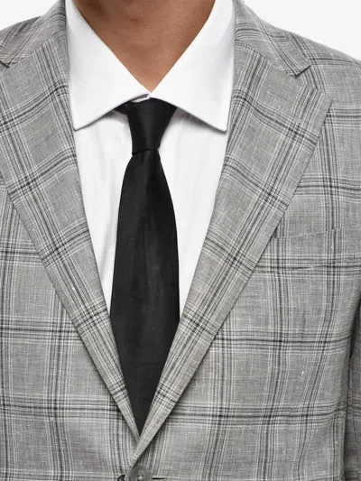 Corneliani Single-breasted Checked Suit In Gray