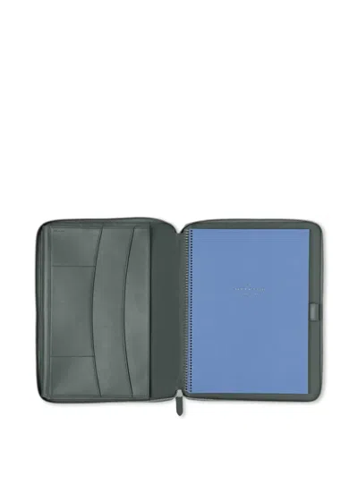 Smythson 지퍼 쓰기 폴더 In Green